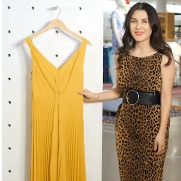 NWOT Vince Plissé Twist-Front Sleeveless in Limonata Dress XS $440 - Picture 2 of 10